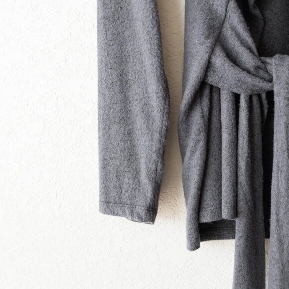 Charming Charlie Gray Tie Waist Cardigan | Size L Super Soft Open Front - Picture 5 of 9